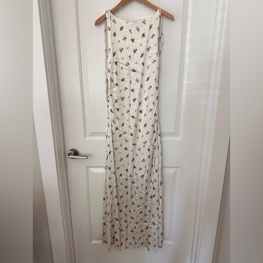 Ganni White Satin Gathered Dress - Size 38/US 6, $495 usd - Picture 7 of 13